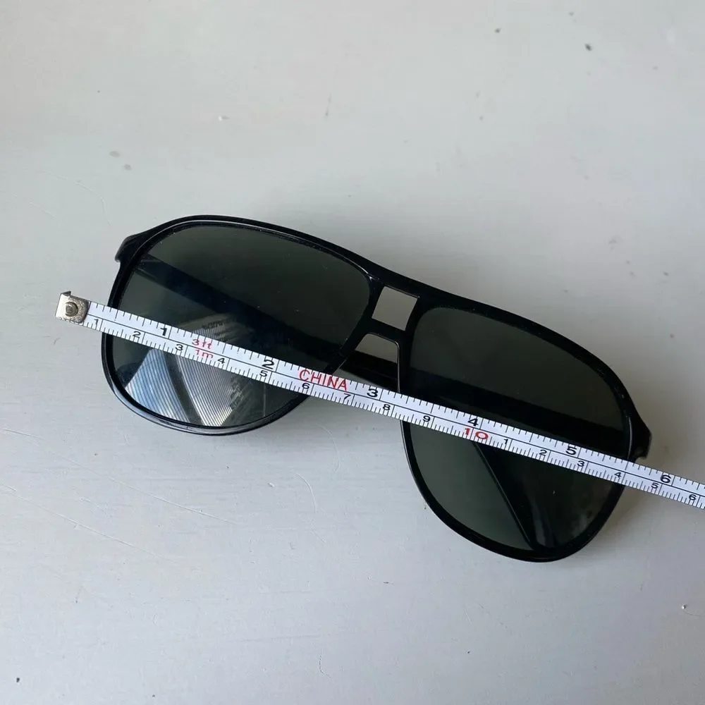 Vintage Inspired Oversized Black Aviator Sunglasses